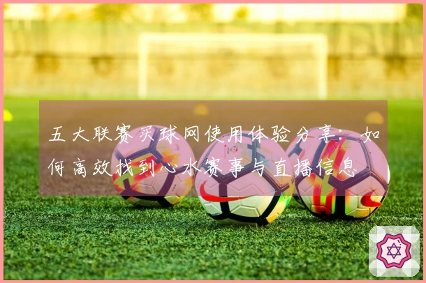 五大联赛买球网使用体验分享：如何高效找到心水赛事与直播信息